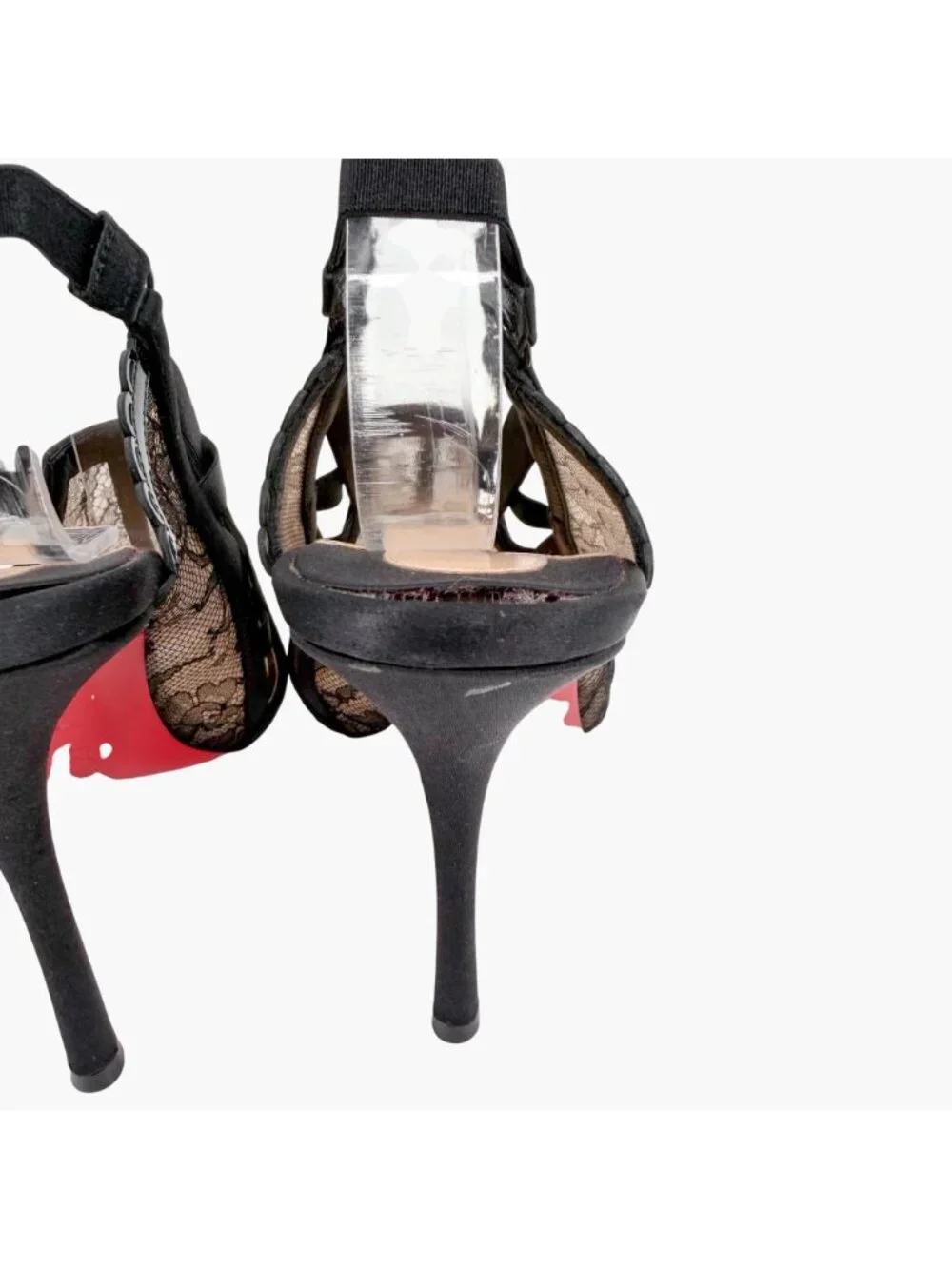 Christian Louboutin Guiptik Slingback Pumps Heels Lace Chantilly Size 40 US 10